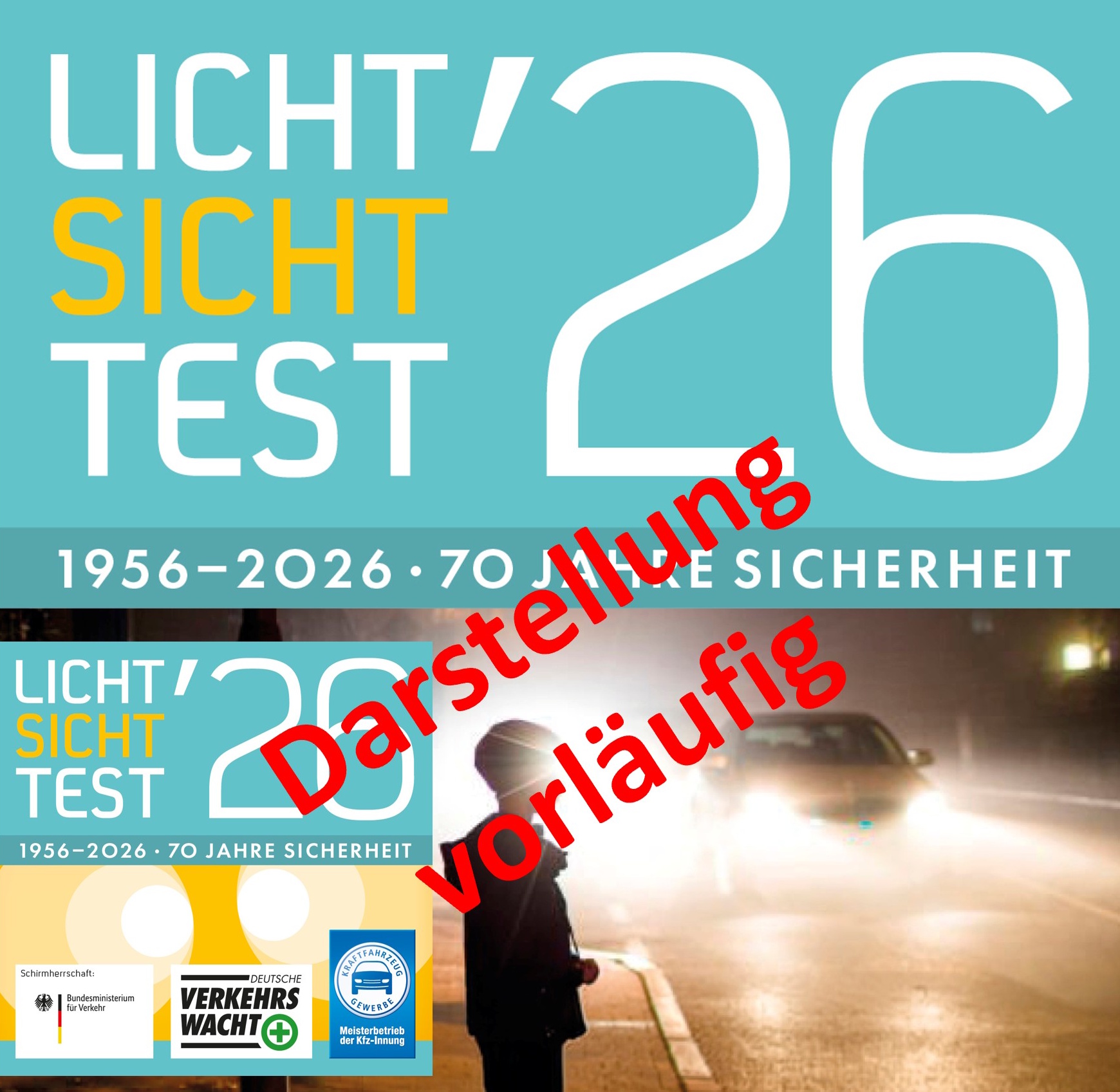 Flyer „Gewinnspiel zum Licht-Sicht-Test 2026“