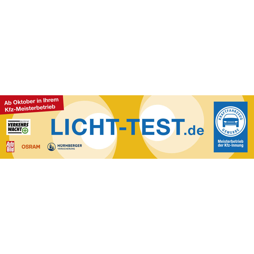 Neu: Spannbanner „Licht-Test“ 300 x 75 cm für Mitglieder