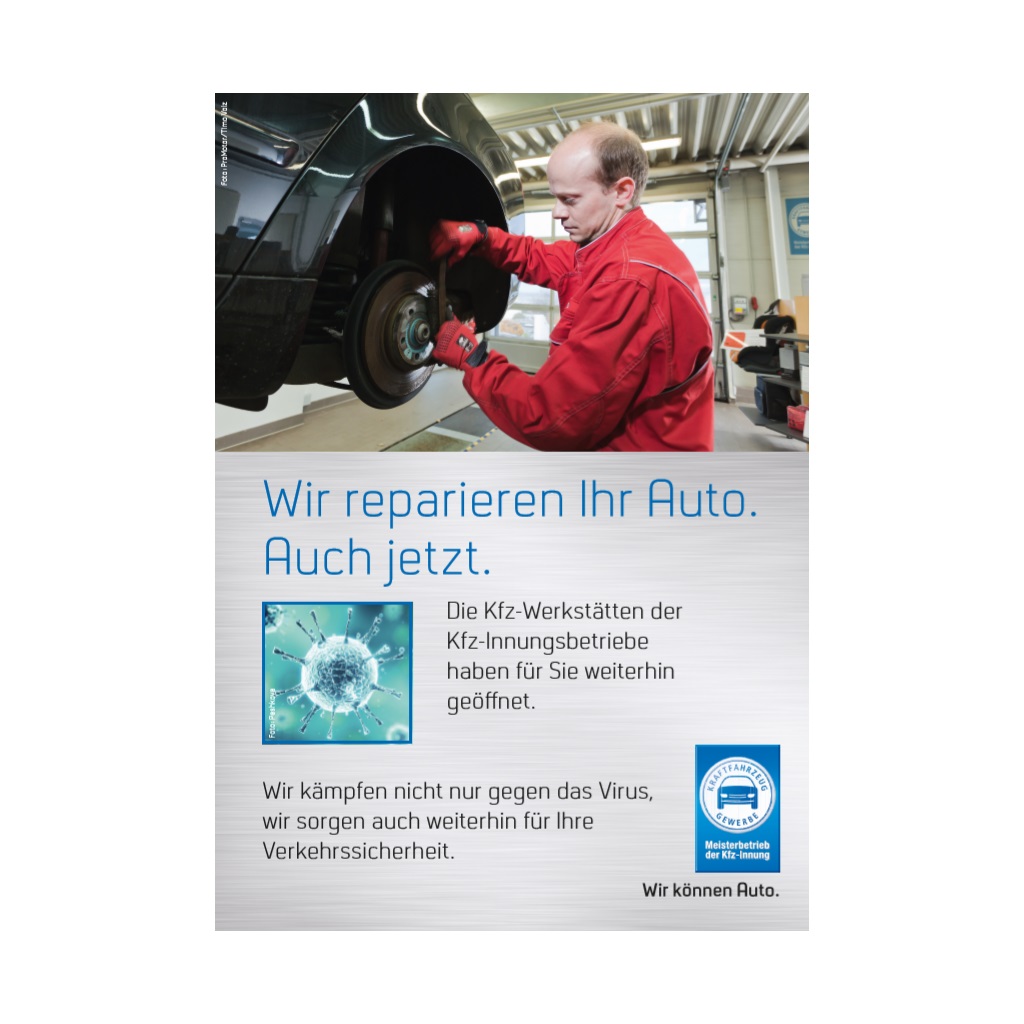 Anzeige „Wir reparieren Ihr Auto.“ zum Downloaden