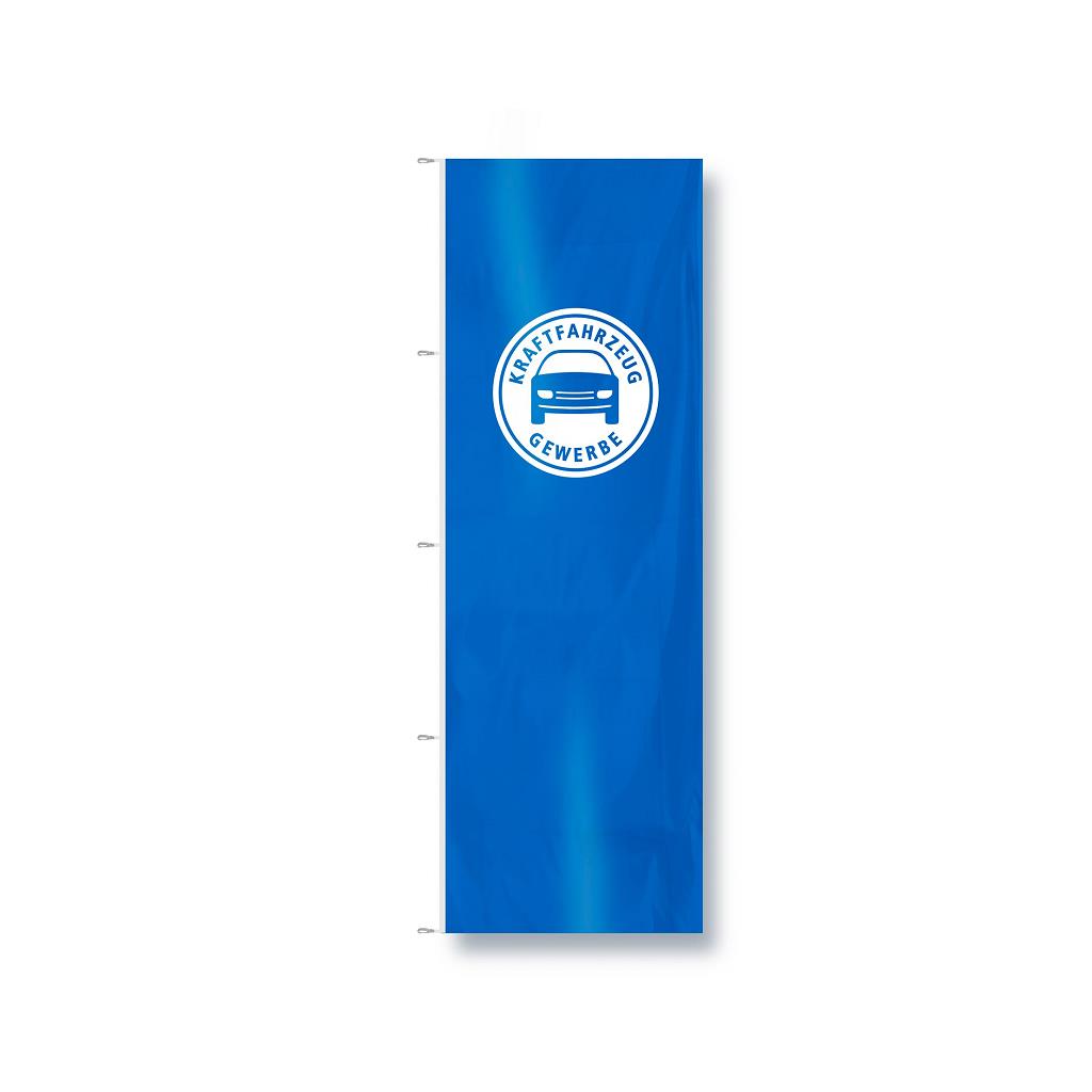 Fahne „Kraftfahrzeuggewerbe“ 150 x 400 cm, blau