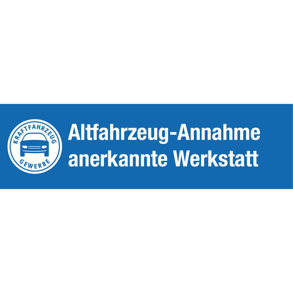 Zusatzzeichen „Altfahrzeug-Annahme anerkannte Werkstatt"