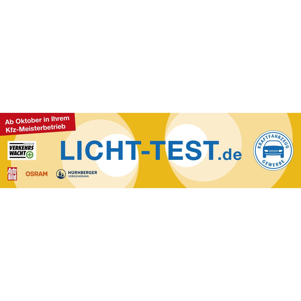 Neu: Spannbanner „Licht-Test“ 300 x 75 cm für Nichtmitglieder